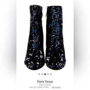 Paris Texas Blue Sequin Ankle Boots 38.5